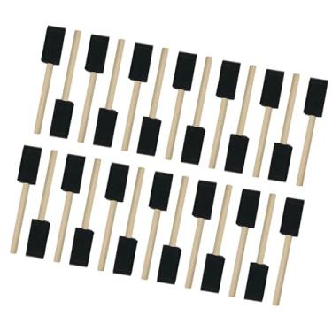 Imagem de shamjina Esponjas de pintura infantil com cabo de madeira, ferramentas de pintura diy, conjunto de pincéis de espuma para vernizes, meninas, meninos, pintura, 2.5cm