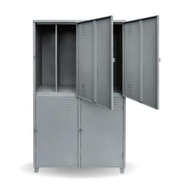 Imagem de Roupeiro de aço Insalubre 4 portas Chapa 26 com divisão vertical - MOV