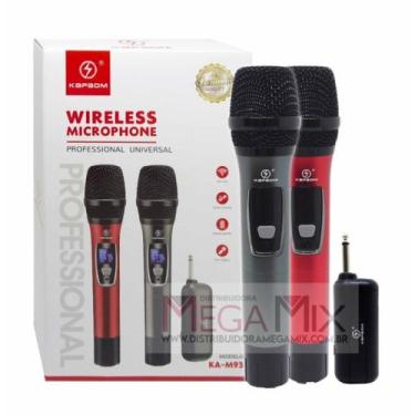 Imagem de Microfone sem fio duplo com visor kapbom ka-m93