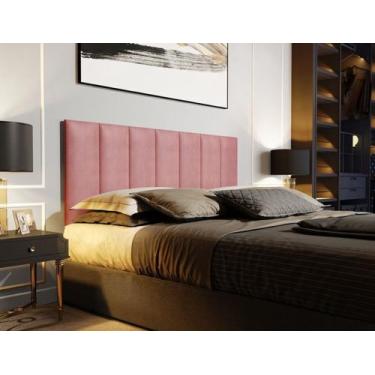 Imagem de Cabeceira Estofada Suspensa para Cama Queen 1,60 Metros - Rose Suede -