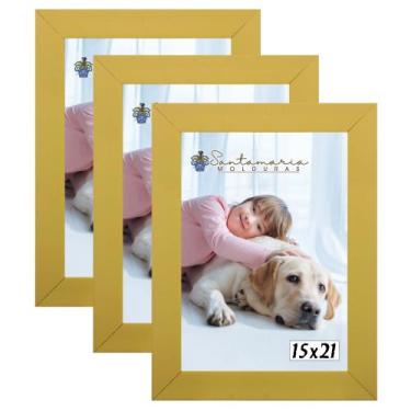 Imagem de Kit 3 Molduras Porta Retrato 15X21 Amarelo - Santamaria Molduras