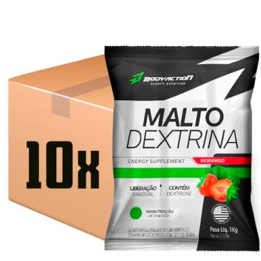 Imagem de Kit - 10x Maltodextrina 1kg - Body Action Oferta - SABOR MORANGO