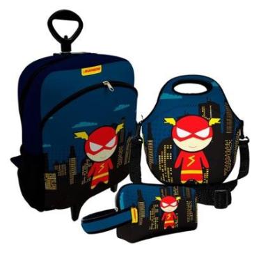 Imagem de Kit Escolar Mochila de Rodinha + Lancheira + Necessaire Plus – ISOPRENE – Super Velocista-Unissex