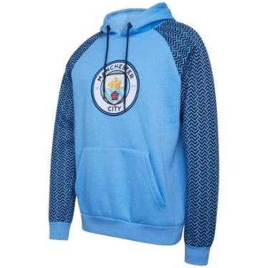 Imagem de Blusa Moletom Manchester City Azul Claro Masculino-Masculino