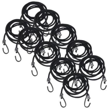 Imagem de Kit 10 Extensor Corda Elástico 1,5M Gancho de Ferro Amarrar Carga Baga