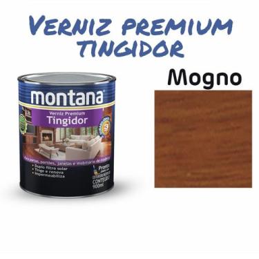 Imagem de Verniz Tingidor Brilhante Para Madeiras Montana 900ml, Mogno