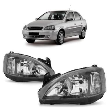 Imagem de Farol Dianteiro Corsa 2008 A 2012 Montana Máscara Negra - Automotive I