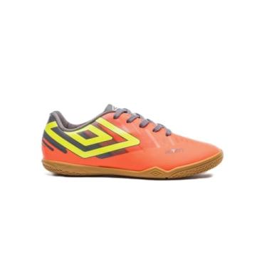Imagem de Chuteira Futsal Umbro Action Jr CORAL GRAFITE LIMÃO n 33