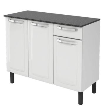 Imagem de Balcão Itatiaia Rose IG3G1 105cm 3 Portas 1 Gaveta