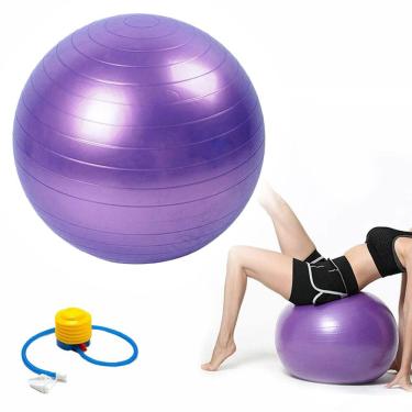 Imagem de Bola Pilates Suiça Yoga Ginástica Fisioterapia Abdominal 55cm Cor:Roxo