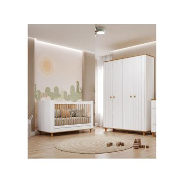 Imagem de Berço e Guarda roupa Retro Cupcake Permobili MDF