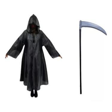 Imagem de Capa Da Morte Com Capuz E Foice Fantasia Mago Halloween