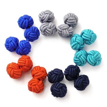 Imagem de Abotoaduras de tecido de seda HONEY BEAR, conjunto de 5 pares para presente de camiseta masculina