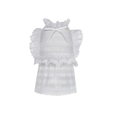 Imagem de INGSIST Roupas de renda branca para cães, pequenas, médias, meninas, filhotes, animais de estimação, aniversário, férias, vestidos tamanho PP P M G GG
