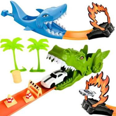Imagem de Pista Radical Ataque Tubarão Ou Dino C/ Lançador De Carrinho - Mili Mu