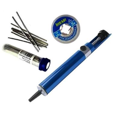 Imagem de Kit Salva Chip sugador de solda e Malha Dessoldadora hikari