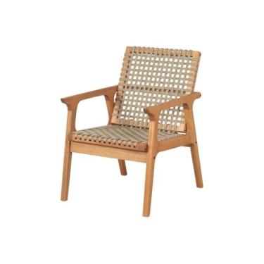 Imagem de Poltrona para Sala e Varanda Trama Meu Móvel de Madeira - Jatobá e Corda Rami