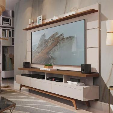 Imagem de Rack c/ Painel Vivare 1.8 Wood Off White/Freijo-Germai Móveis