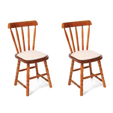 Imagem de Conjunto com 2 Cadeiras Dalas Veludo Bege e Mel