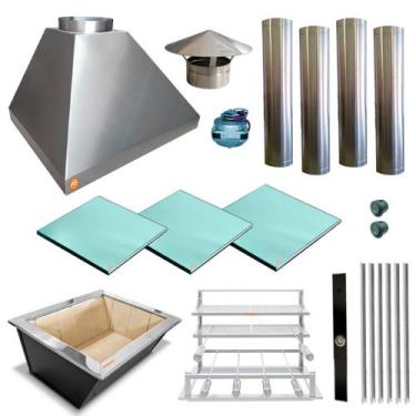 Imagem de Churrasqueira Gourmet Makeer 4 S Fundo 3 Vidros 2471 P