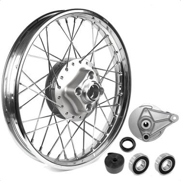 Imagem de Roda Traseira Raiada Cg 125 Titan 83 A 99 + Espelho/Rolamentos/Retentor/Cinta do Aro