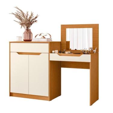Imagem de Penteadeira Escrivaninha Trend 2 Portas Cinamomo/Off White - ABZ - Alb