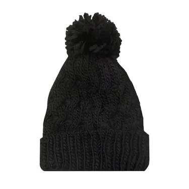 Imagem de Touca De Tricô Com Pom Pom De Frio Inverno Cor Preta - RedStar