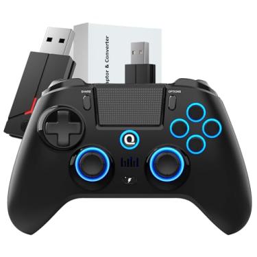 Imagem de QRD Spark N5 Wireless Controller for PS5 Pro Slim PS4 PS3 PS2 Steam Deck PC Windows Mac iOS Android TV Box, Halleffect Gamepad Joystick with Touchpad, 6 Axis Gyro, Dual Vibration, Mapping, Macro