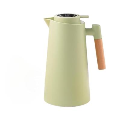 Imagem de Garrafa Térmica Termometro Digital Café Chá Com Cabo Madeira 1L(luz verde com digital)