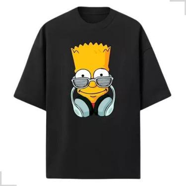 Imagem de Camiseta Masculina Oversized Bart Simpson 100% Algodão - loja dinka, p
