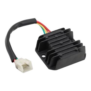 Imagem de GOOFIT Substituição do regulador de tensão de 12 V com fio de 4 pinos para GY6 150cc CG 125cc 150cc 200cc 250cc motocicleta ciclomotor moto moto vai kart ATV