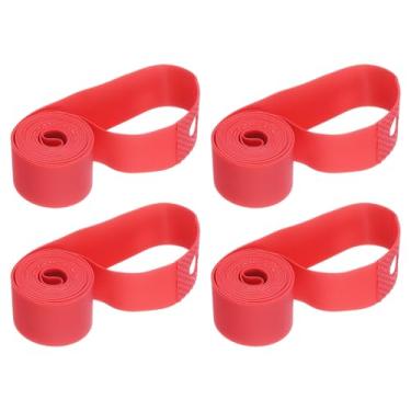 Imagem de HARFINGTON 4 tiras de aro de bicicleta 50,8 cm x 20 mm PVC forro de pneu de bicicleta fita de aro de roda de bicicleta fita de tubo interno antiarranhões protetor de almofada protetora para Road MTB
