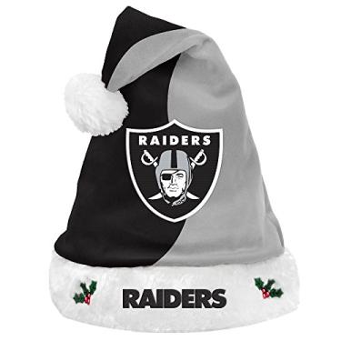 Imagem de Boné de pelúcia NFL Oakland Raiders chapéu de Papai Noel de pelúcia, cor do time, tamanho único