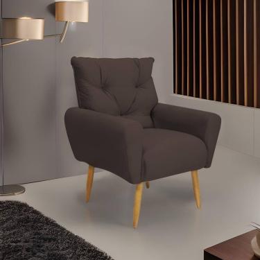 Imagem de Poltrona Decorativa Para Sala De Estar Quarto E Escritorio Denver Veludo Matrix - Marrom Marrom