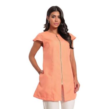 Imagem de Jaleco Manga Curta com Zíper Coral Oxford Lala - Gardenia Jalecos, M