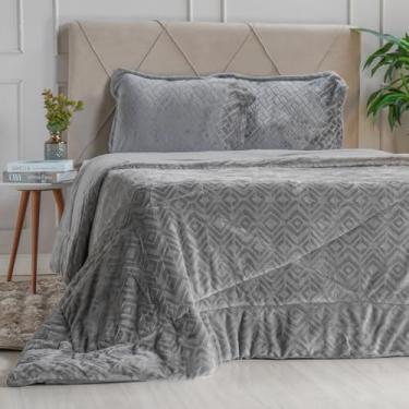 Imagem de Edredom Queen Plush Sense New Dupla Face Toque Flannel 230x250cm Nanquim