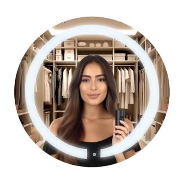 Imagem de Espelho Redondo 60cm Maquiagem Iluminado 3 Leds Touch Screen