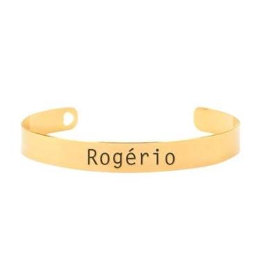 Imagem de Bracelete Personalizado Gravação Nome Rogério Banhado Ouro 18K - 999003213-Feminino