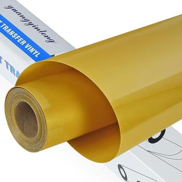 Imagem de guangyintong Rolos De Vinil Para Transferência Térmica Guangyintong, 12" X 40 Pés, Dourado Brilhante, Htv Camisetas, Fácil Cortar E Remover Todas As Máquinas Corte