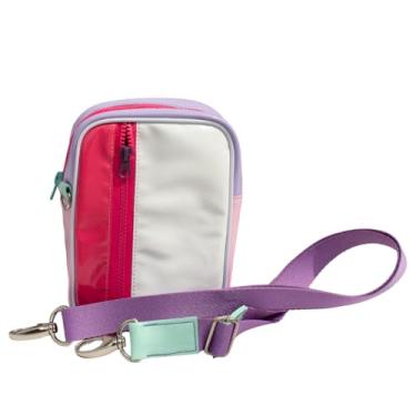 Imagem de Bolsa Raja, Shoulder Bag Transversal Artesanal em Verniz Rosa, Branco, Lilás e Vermelho