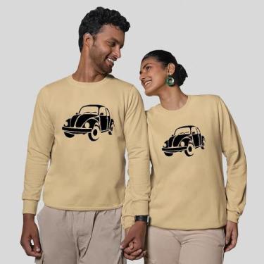 Imagem de Kit 2 Blusas Frio Moletom Careca Sem Capuz Casal Namorados Fusca - MP 