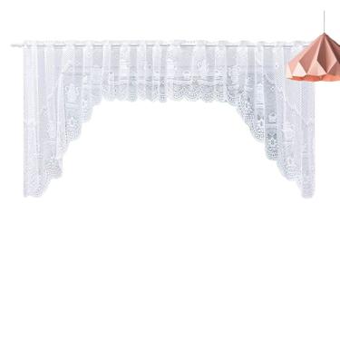 Imagem de Cortina Bando Renda Cascata Cozinha Bule Branca 3,15x1,00