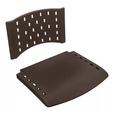 Imagem de Assento Encosto Plastico Preto Cadeira Fixa