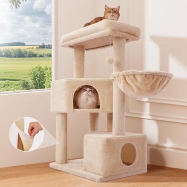 Imagem de Gardner Pet Árvore de gato de 104 cm de altura para gatos grandes, torre resistente para gatos com postes de 8 cm e poleiros superiores laváveis, móveis para gatos que economizam espaço com sisal