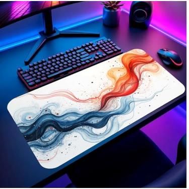 Imagem de Euro Mats Mouse Pad Gamer Premium Colors, Base Antiderrapante, 90x40cm, Design Artístico em Azul e Vermelho