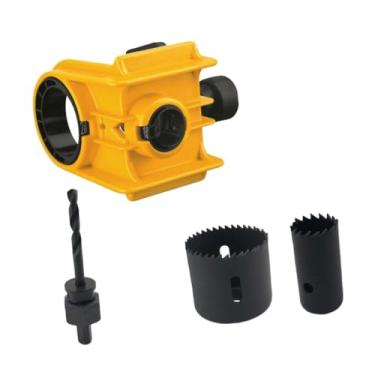 Imagem de Ｂｅｓｇａ Kit de instalação de fechadura de porta, serra para furos de fechadura de porta para portas de madeira, abridor de furos de profissional, 2 buchas, Amarelo