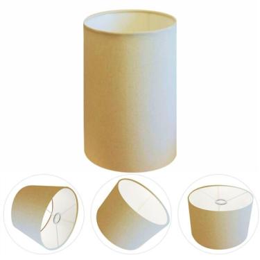 Imagem de Cúpula Abajur Cilíndrica Cp-8002 Ø13x30cm Algodão Crú