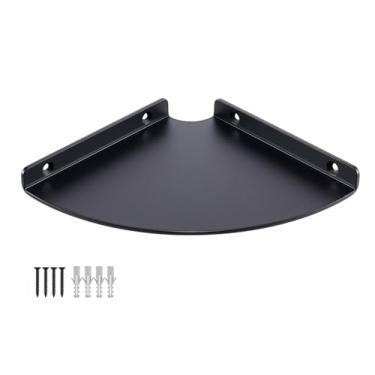 Imagem de YUjieSTC Prateleira de canto de 15 cm - Prateleira flutuante de liga de alumínio resistente de 3,0 mm para banheiro, cozinha, sala de estar, escritório, quarto e dormitório - preta