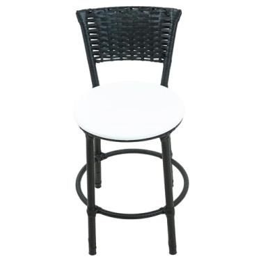 Imagem de BANQUETAS BAIXA BANCO FIBRA SINTETICA JUNCADA COZINHA CASA (BRANCO)