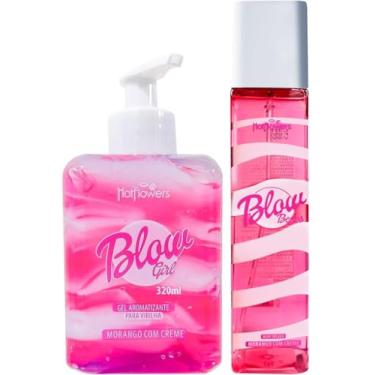 Imagem de Kit Blow Girl, Hidratante Beijável 320ml e Body Splash Blow Beijos 180ml, Hot Flowers, Morango com Creme